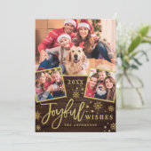 Weihnachten wünscht 3 FOTO Feiertag Gruß Karte (Stehend Vorderseite)