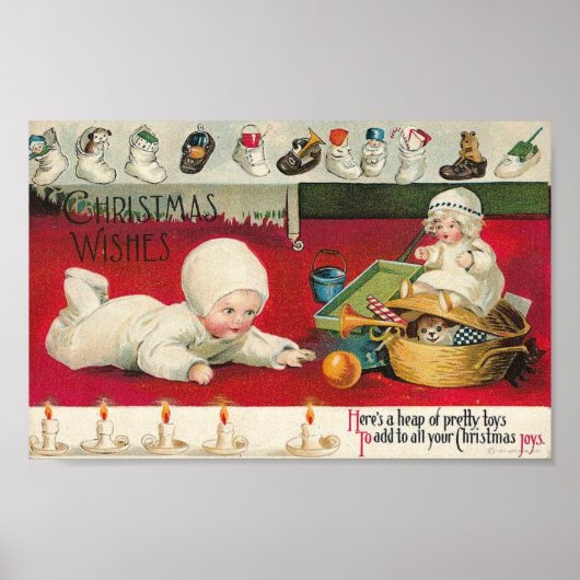 Weihnachten wünscht Baby und Spielzeug Poster (Vorne)