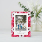 Weihnachten wünscht Boho Aquarellanemonen Postkarte (Stehend Vorderseite)