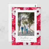 Weihnachten wünscht Boho Aquarellanemonen Postkarte (Vorne/Hinten)