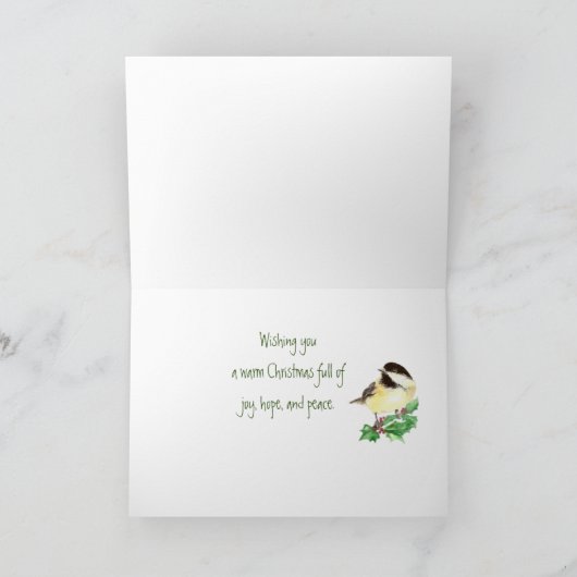 Weihnachten wünscht Chickadee Bird Boss (Innenseite)