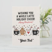 Weihnachten wünscht dir einen ganzen Latte-Kaffee- Einladung (Stehend Vorderseite)