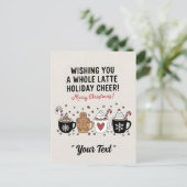 Weihnachten wünscht dir einen ganzen Latte-Kaffee- Postkarte (Stehend Vorderseite)