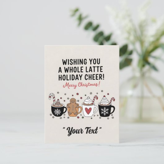 Weihnachten wünscht dir einen ganzen Latte-Kaffee- Postkarte (Stehend Vorderseite)