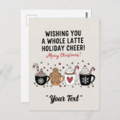 Weihnachten wünscht dir einen ganzen Latte-Kaffee- Postkarte (Vorne/Hinten)