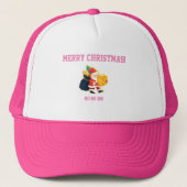Weihnachten wünscht Druckkappe Weiß und Heiß Rosa Truckerkappe (Vorderseite)