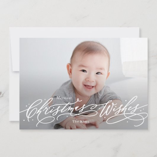 Weihnachten wünscht Editable Color Holiday Foto Ca (Vorderseite)
