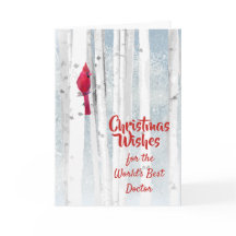 Weihnachten wünscht einen roten Kardinal für Ärzte