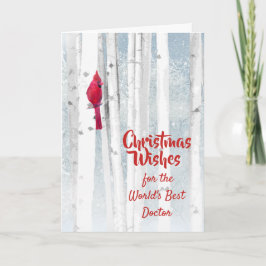 Weihnachten wünscht einen roten Kardinal für Ärzte