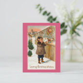 "Weihnachten wünscht " Feiertagspostkarte (Stehend Vorderseite)