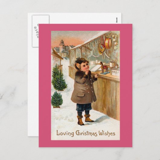 "Weihnachten wünscht " Feiertagspostkarte (Vorne/Hinten)