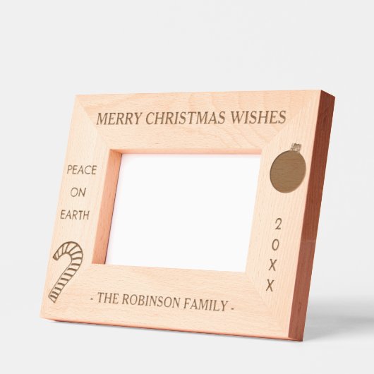 Weihnachten wünscht Friedensname 6 x 4, 7 x 5 Foto Geätzte Rahmen (Links)