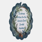 Weihnachten wünscht Grüne Wreath Dental Assistant Ornament Karte (Rechts)