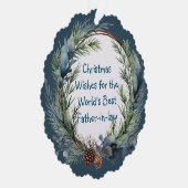 Weihnachten wünscht Grünkraut Schwiegervater Ornament Karte (Rechts)