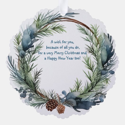 Weihnachten wünscht Grünkrautpfleger Ornament Karte (Rückseite)