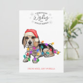 Weihnachten wünscht Hund Welpen Kisses Niedlichen  (Stehend Vorderseite)