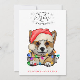 Weihnachten wünscht Hund Welpen Kisses Niedlichen