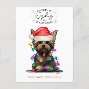 Weihnachten wünscht Hund Welpen Kisses Niedlichen Postkarte