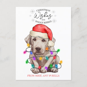 Weihnachten wünscht Hund Welpen Kisses Niedlichen  Postkarte