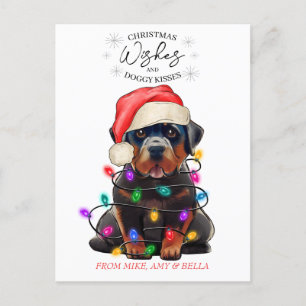 Weihnachten wünscht Hund Welpen Kisses Niedlichen  Postkarte