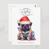 Weihnachten wünscht Hund Welpen Kisses Niedlichen Postkarte (Vorne/Hinten)