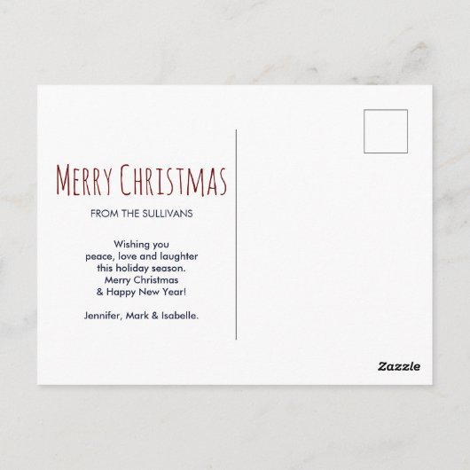 Weihnachten wünscht Kind & Kinder Weihnachten Weih Postkarte (Rückseite)