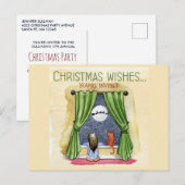 Weihnachten wünscht Kind & Kitt Cat Xmas Party Postkarte (Vorne/Hinten)