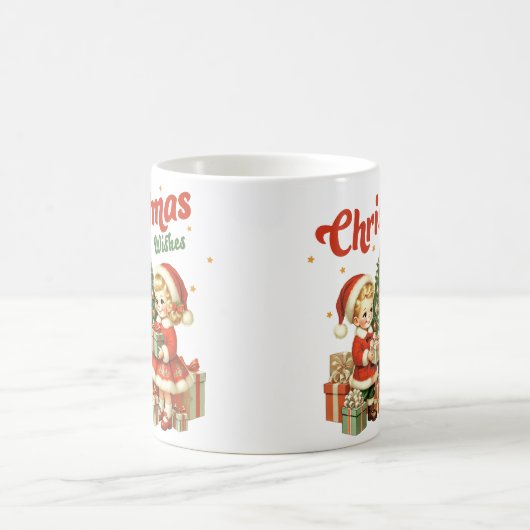 Weihnachten wünscht Kindern Geschenke Kaffeetasse (Mittel)