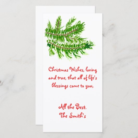 Weihnachten wünscht Liebe und wahr. Weihnachtskart (Vorne/Hinten)