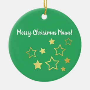 Weihnachten wünscht Nana mit Goldstars Keramik Ornament