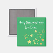 Weihnachten wünscht Nana mit Goldstars Magnet (Vorderseite/Rückseite)