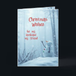 Weihnachten wünscht Niedlich Snowman Husband Frien<br><div class="desc">Niedlicher Schneemann im schönen Schneewald Frohe Weihnachtswünsche für meinen Mann,  meinen Freund</div>