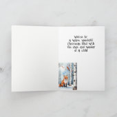 Weihnachten wünscht Niedlichen Fox Kardinal Bird W (Innenseite)