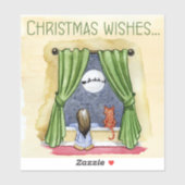 Weihnachten wünscht Niedliches Kind & Kitchen Weih Aufkleber (Blatt)