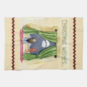 Weihnachten wünscht Niedliches Kind & Kitchen Weih Geschirrtuch (Horizontal)