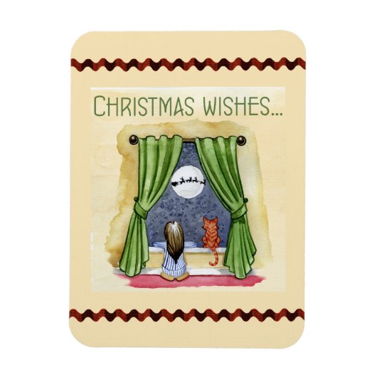 Weihnachten wünscht Niedliches Kind & Kitchen Weih Magnet (Vertikal)