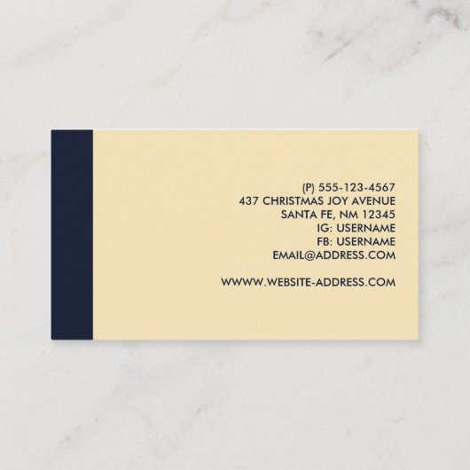 Weihnachten wünscht Niedliches Kind & Kitchen Weih Visitenkarte (Rückseite)