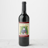 Weihnachten wünscht Niedliches Kind & Kitchen Weih Weinetikett (Vorderseite)