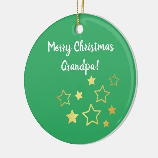 Weihnachten wünscht Opa mit Gold-Sternen Keramik Ornament (Links)