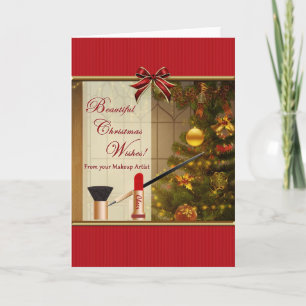 Weihnachten wünscht sich makeup artist blank card