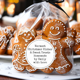 Weihnachten wünscht süße Leckereien von Name Gefal Runder Aufkleber