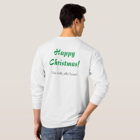 Weihnachten wünscht Text gedruckt Basic Long Sleev T-Shirt (Schwarz voll)