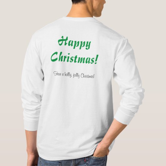Weihnachten wünscht Text gedruckt Basic Long Sleev T-Shirt (Rückseite)