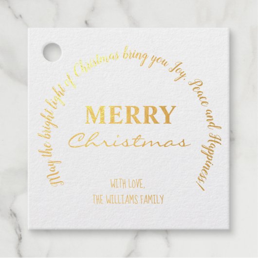 Weihnachten wünscht Typografie Handwriting Elegant Geschenkanhänger (Vorderseite)