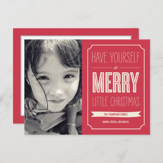 Weihnachten wünscht Urlaub Fotokarte Postkarte (Vorne/Hinten)