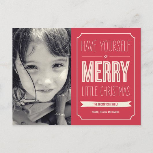 Weihnachten wünscht Urlaub Fotokarte Postkarte (Vorderseite)