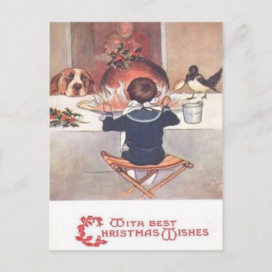 Weihnachten wünscht Vintag 1906 Weihnachtskarte (Vorderseite)