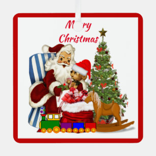 Weihnachten wünscht Vintag Retro Santa Claus Ornament Aus Metall