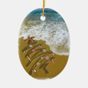 Weihnachten wurde an der Küste aufgewaschen Keramikornament