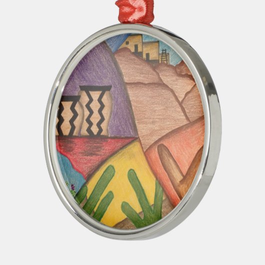 Weihnachten - Wüste Arizona Südwesten Ornament Aus Metall (Links)